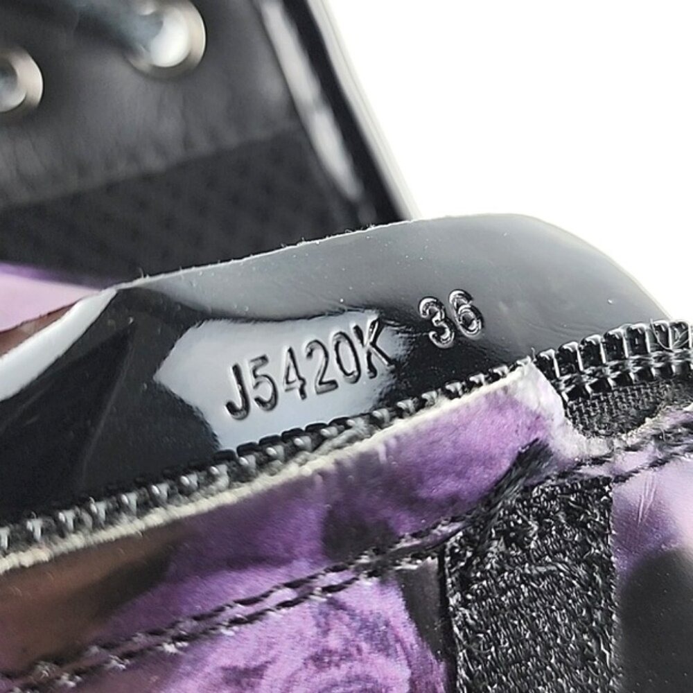 GEOX Women's Casey Purple Floral Rose Patent Leather Lace Up Short Boots 36 - Picture 11 of 16